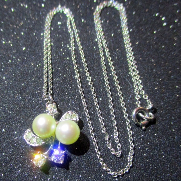 Pearls, Crystals & Sterling on 16" B.A.B. Chain - Picture 4 of 8